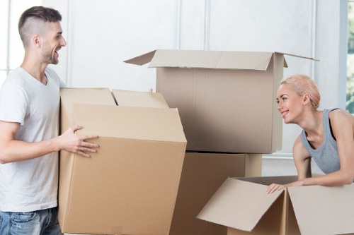 Packed boxes and moving preparation inside a Shepherds Bush home